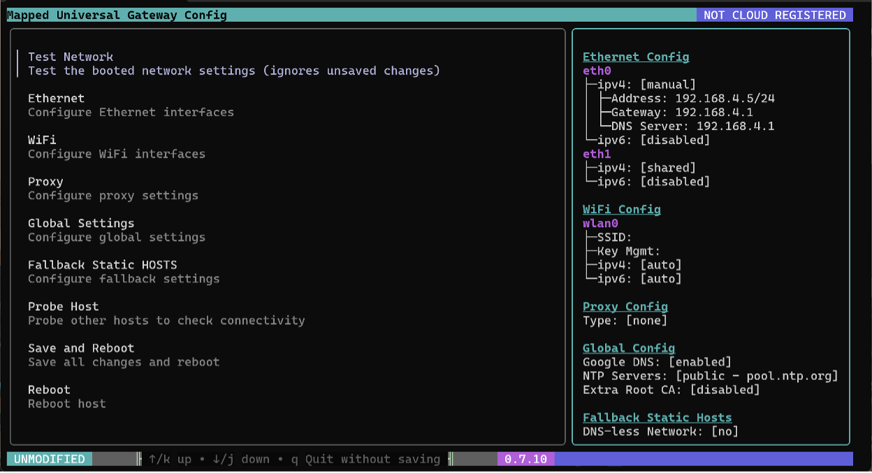 Figure 1 – Mapped Universal Gateway Config
