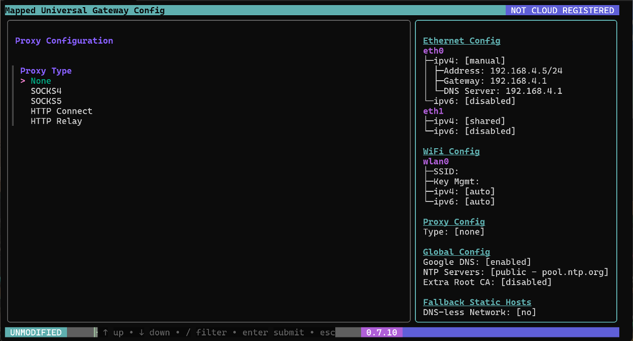Figure 4 - Proxy Configuration